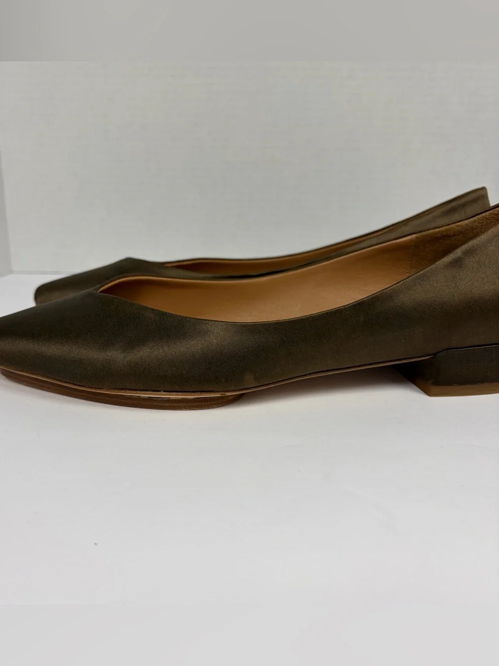 Salone Monet Bronze Satin Pointed Toe Flats Size 9.5